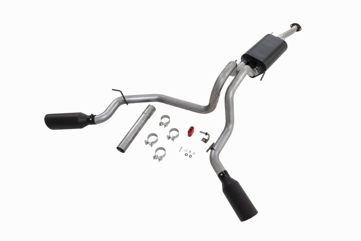 Toyota Tacoma Performance Exhaust - Rough Country - Dual Cat-Back - Black - '16-'23